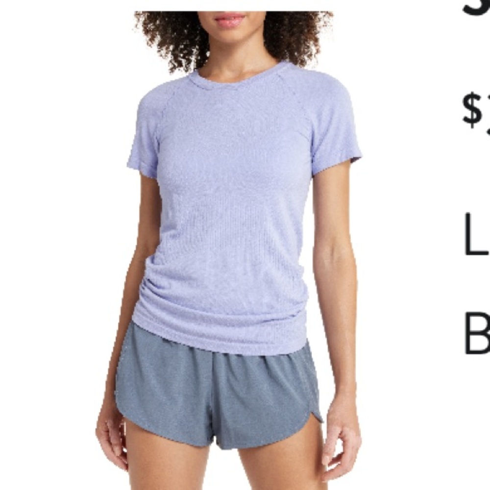 Zella Seamless Performance T-Shirt in Blue Thistle
